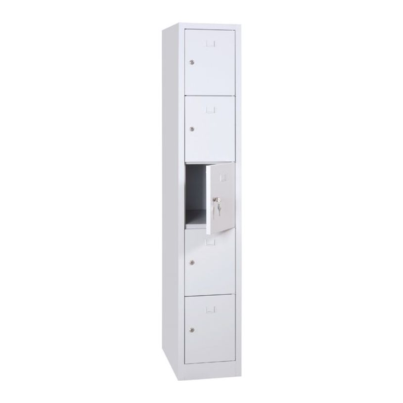 3700339894505-Vestiaire 1 colonne soit 5 cases monobloc - H180 x L30 x P50 cm - blanc-P_400001645_2-1