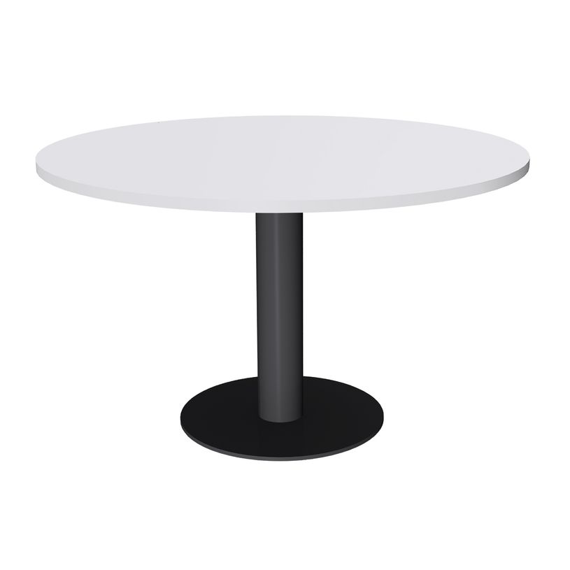 3253310171268-Table de réunion ronde - diam 100 cm - pieds tulipe anthracite - plateau blanc perle-P_400001653_2-0