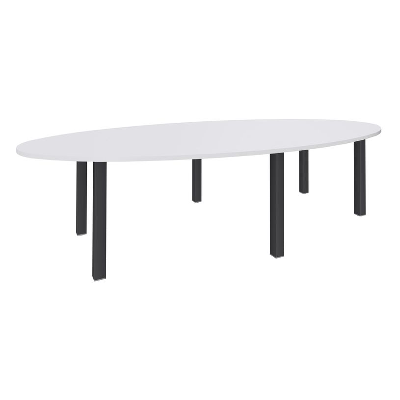 3253310170766-Table de réunion ovale - L280 cm - pieds exprim carbone - Plateau blanc perle-P_400001661_1-0