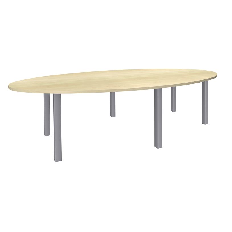 3253310171435-Table de réunion ovale - L280 cm - pieds exprim alu - Plateau imitation érable-P_400001662_1-0