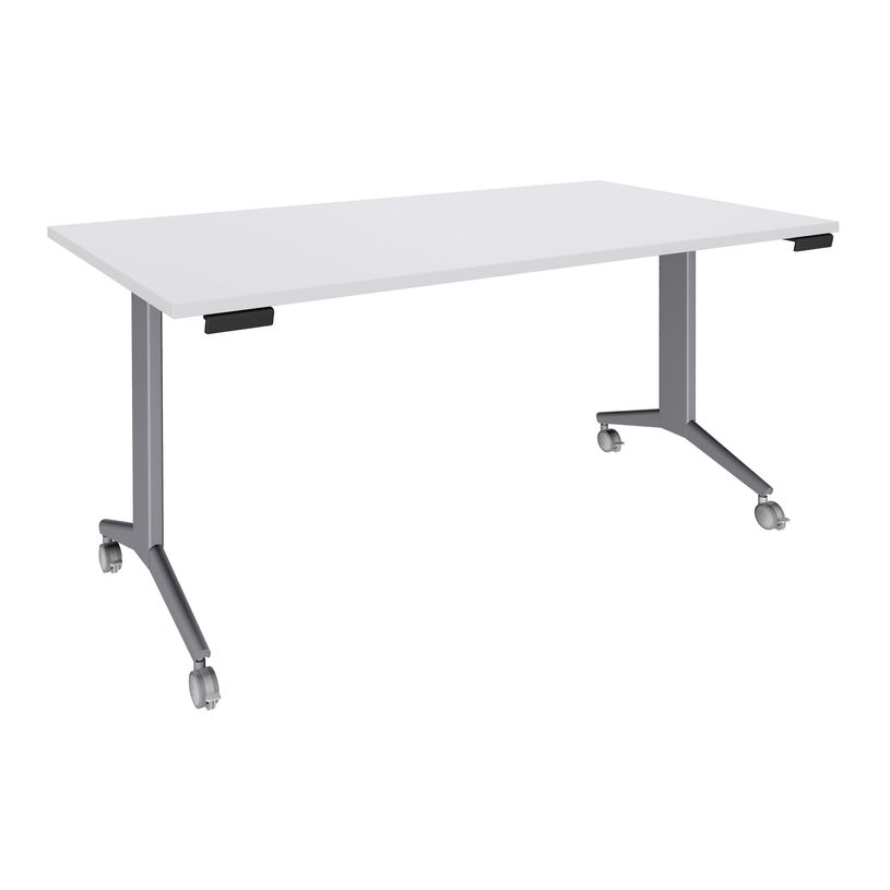 3253310160347-Table de réunion abattantes - L160 x P80 cm - pied alu - plateau blanc perle-P_400001669_1-0