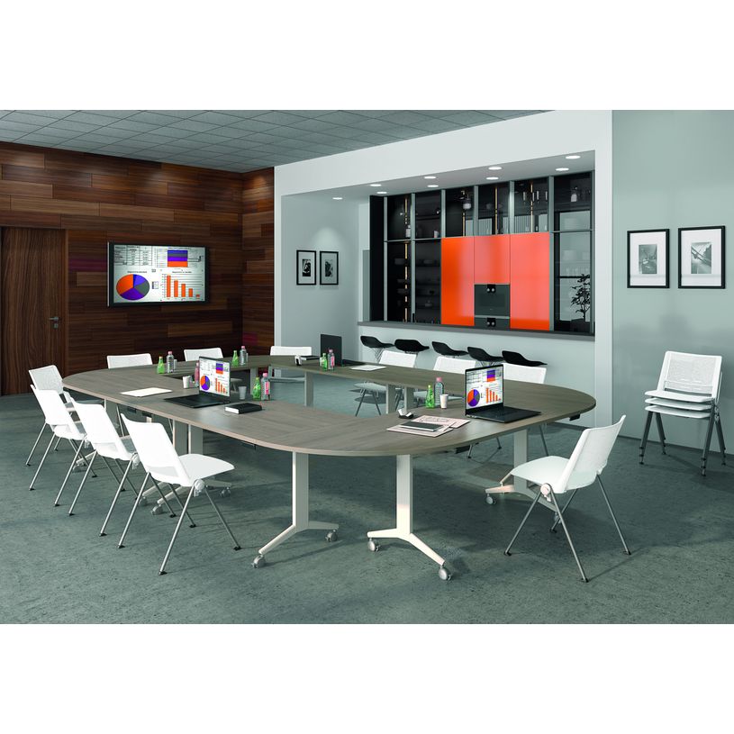 3253310160323-Table de réunion abattantes - L160 x P80 cm - pied alu - plateau imitation hêtre-P_400001673_5-1