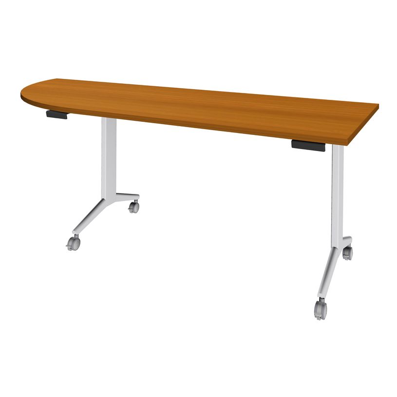 3253310171657-Table de réunion abattantes angle à gauche - L200 x P80 cm - pied blanc - plateau imitat-P_400001688_1-0