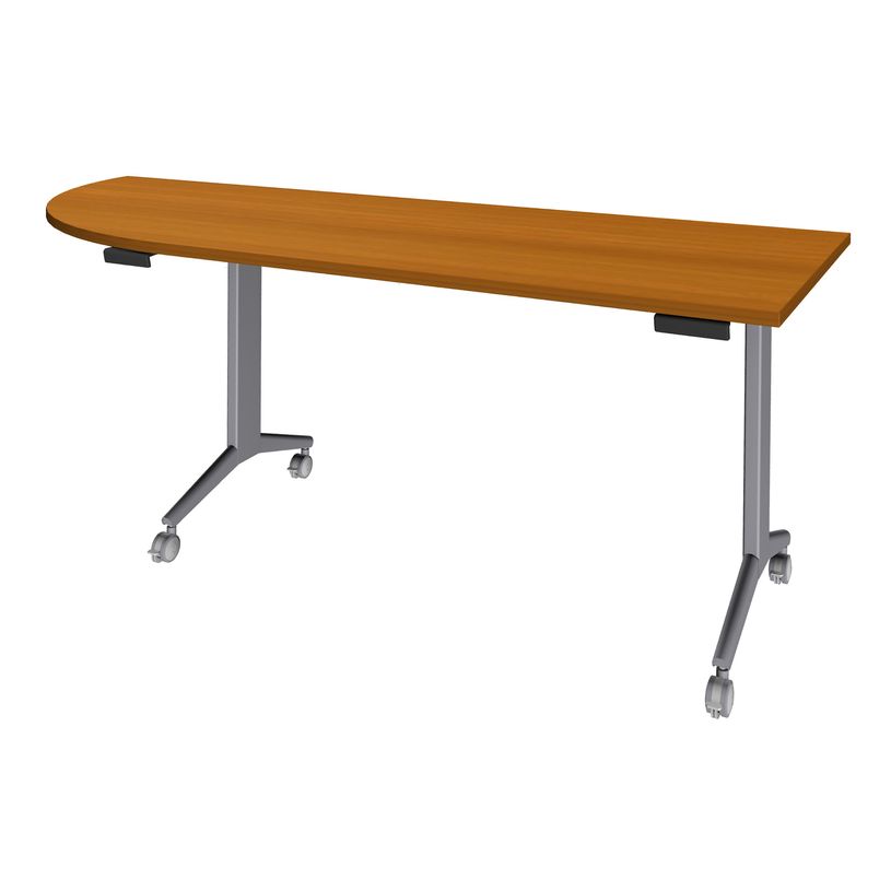 3253310171664-Table de réunion abattantes angle à gauche - L200 x P80 cm - pied alu - plateau imitatio-P_400001689_1-0