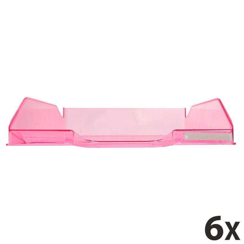 9002493014848-Exacompta COMBO Glossy - 6 Corbeilles à courrier rouge carmin translucide-P_400001710_1-0