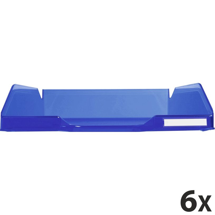 9002493110977-Exacompta COMBO Glossy - 6 Corbeilles à courrier bleu royal translucide-P_400001718_1-0