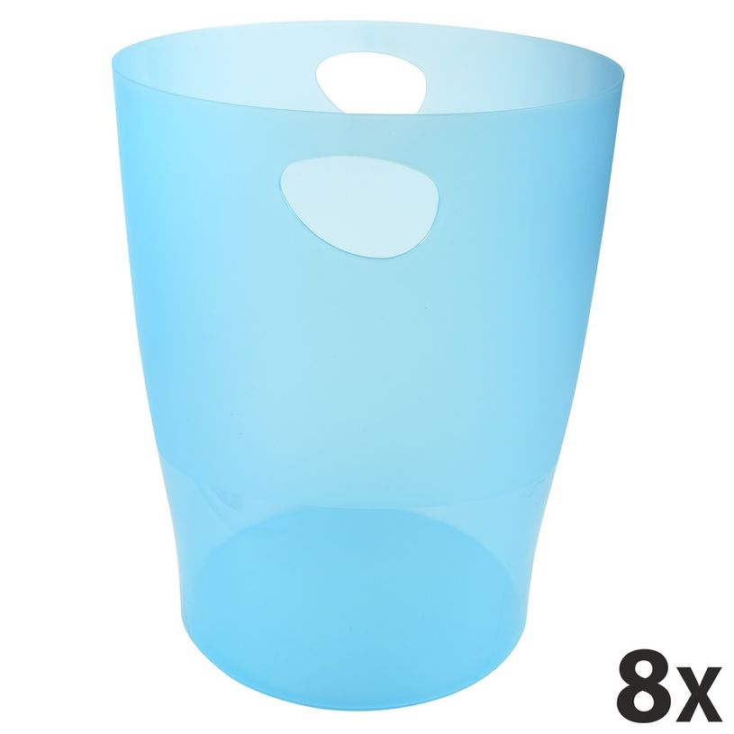 9002493032149-Exacompta Ecobin - 8 Corbeilles à papier 15L - turquoise translucide-P_400001788_1-0