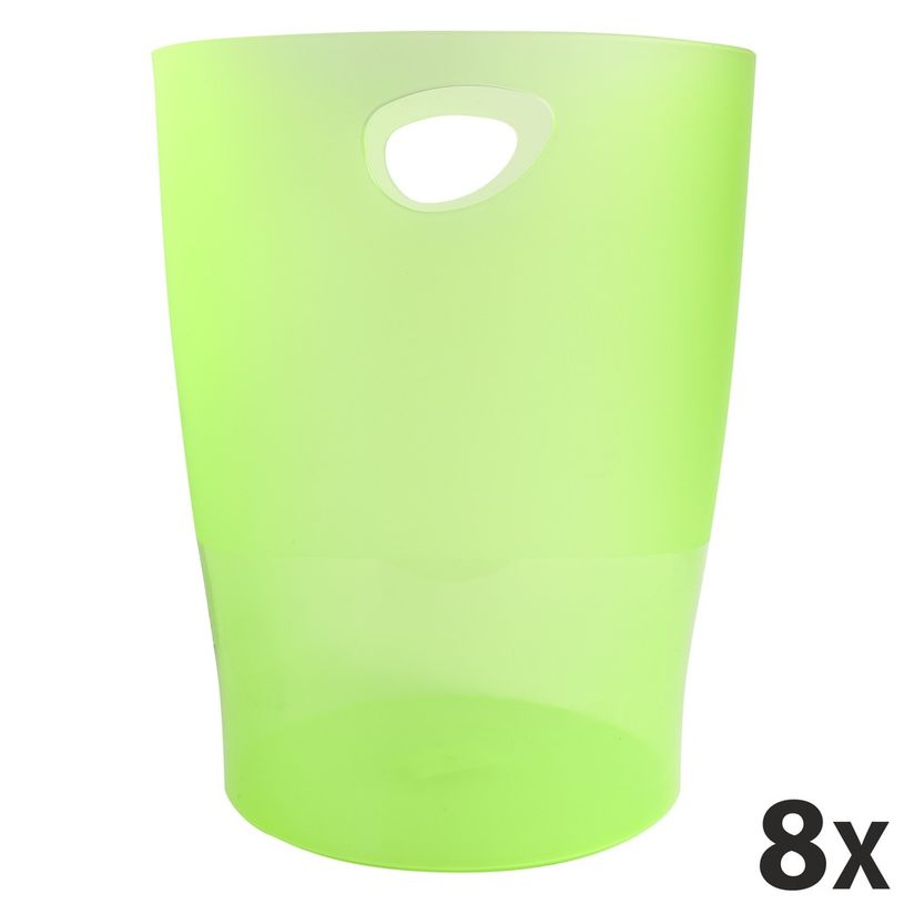 9002493032101-Exacompta Ecobin - 8 Corbeilles à papier 15L - vert pomme translucide-P_400001789_1-0