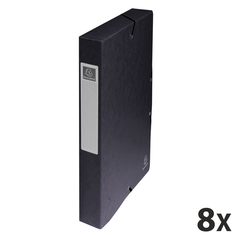 3130632504014-Exacompta Exabox - 8 Boîtes de classement en carte lustrée - dos 40 mm - noir-P_400001824_1-0