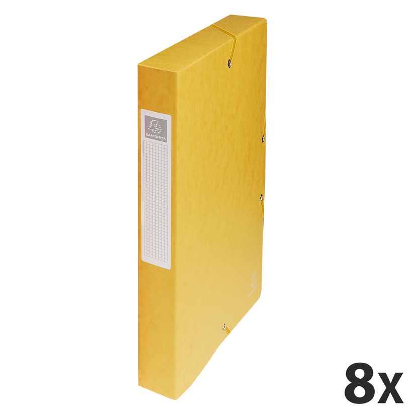 3130632504090-Exacompta Exabox - 8 Boîtes de classement en carte lustrée - dos 40 mm - jaune-P_400001828_1-0