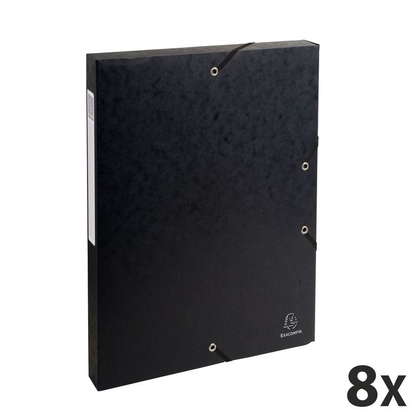 3130632503017-Exacompta Exabox - 8 Boîtes de classement en carte lustrée - dos 25 mm - noir-P_400001830_1-0