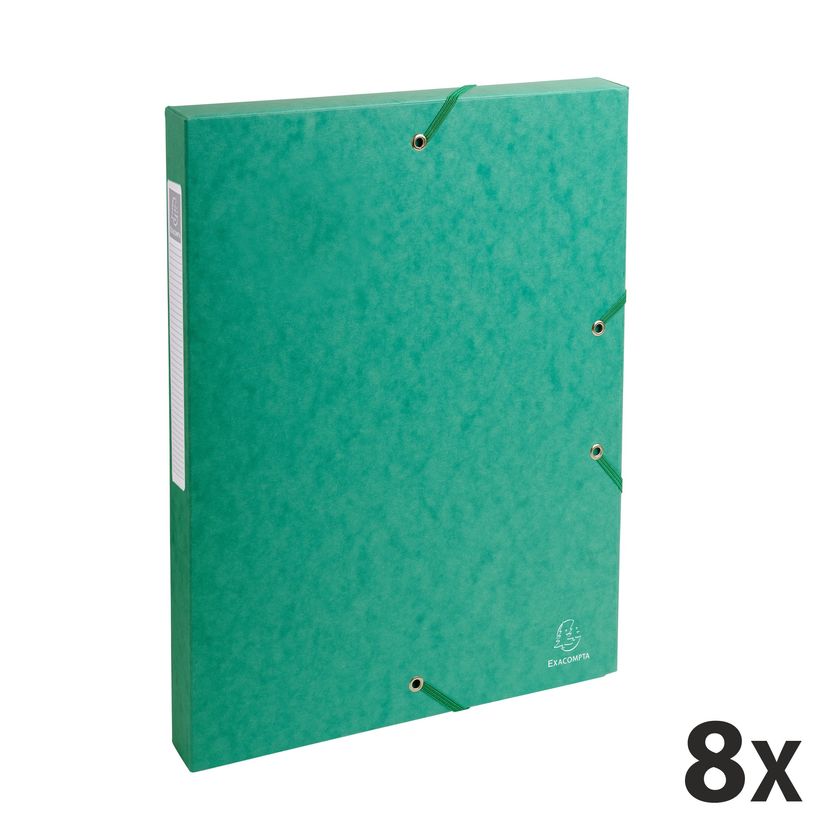 3130632503031-Exacompta Exabox - 8 Boîtes de classement en carte lustrée - dos 25 mm - vert-P_400001832_1-0