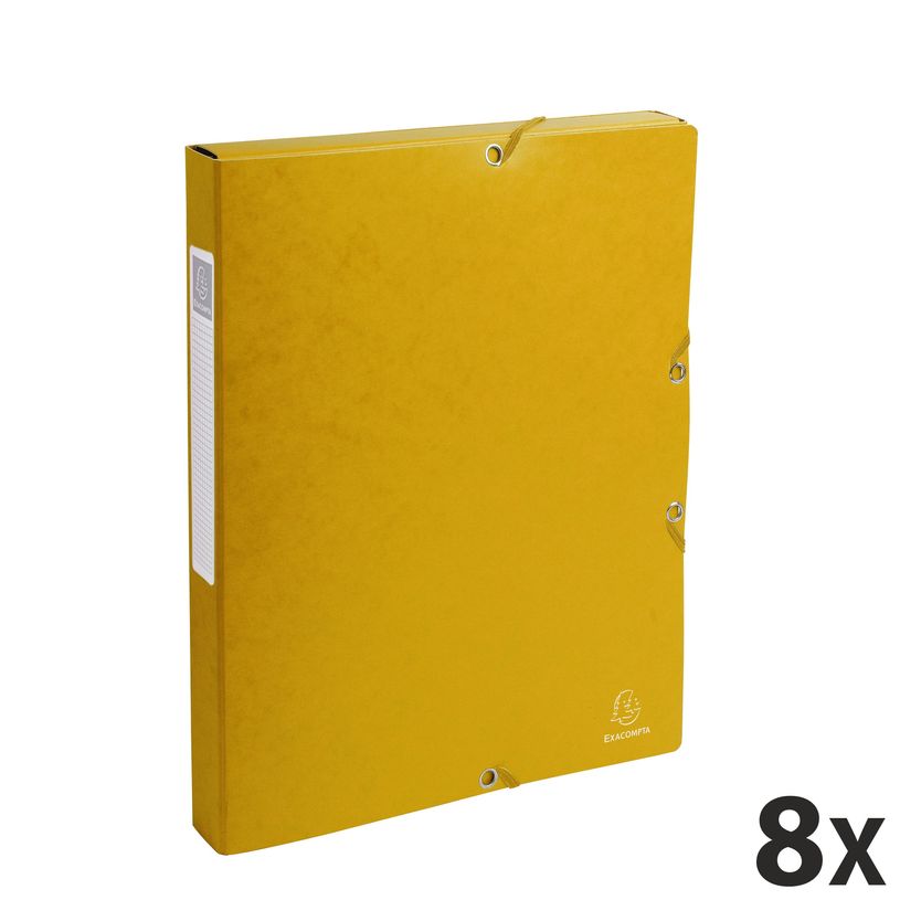 3130632503093-Exacompta Exabox - 8 Boîtes de classement en carte lustrée - dos 25 mm - jaune-P_400001834_1-0