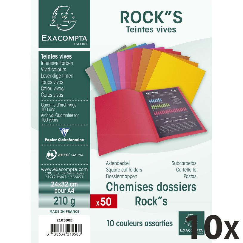 3130630210504-Exacompta Rock"s - 500 Chemises - 210 gr - couleurs assorties (10 paquets de 50 chemises)-P_400001836_1-0