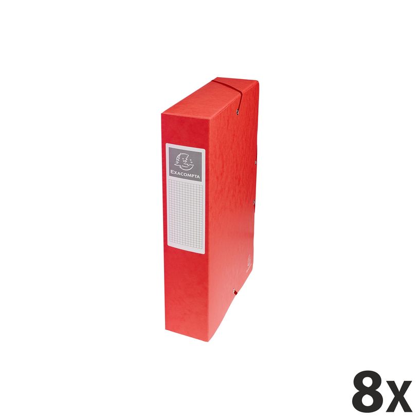3130632506056-Exacompta Exabox - 8 Boîtes de classement en carte lustrée - dos 60 mm - rouge-P_400001842_1-0