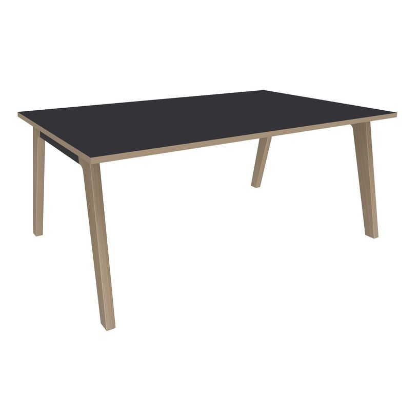 3253310171787-Bureau WOODY Manager - L180 x P100 x H72,5 cm - pieds chêne traverse carbone - plateau carbone-P_400001885_1-0