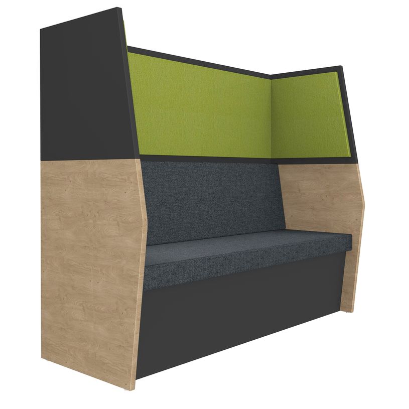 3253310170049-Banquette acoustique IN'TEAM - L170 x H 150 x P170 cm - 3 places - structure chêne clair et car-P_400001900_1-0