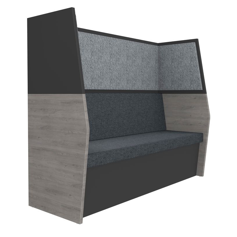 3253310170063-Banquette acoustique IN'TEAM - L170 x H 150 x P170 cm - 3 places - structure chêne gris et -P_400001902_1-0