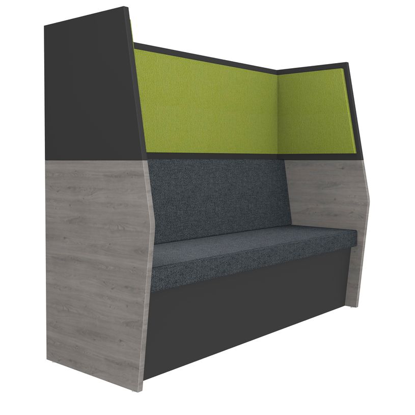 3253310170070-Banquette acoustique IN'TEAM - L170 x H 150 x P170 cm - 3 places - structure chêne gris et car-P_400001903_1-0