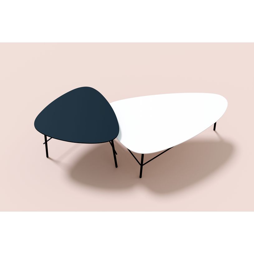 3660141226249-Table basse LAZY - L60,5 x P50 x H45 cm - pieds acier noir - plateau noir-P_400001939_2-1