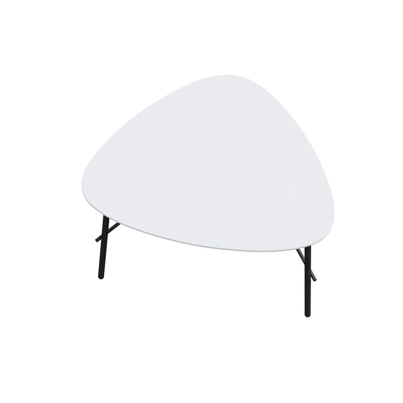 3660141226256-Table basse LAZY - L60,5 x P50 x H45 cm - pieds acier noir - plateau blanc-P_400001940_1-0