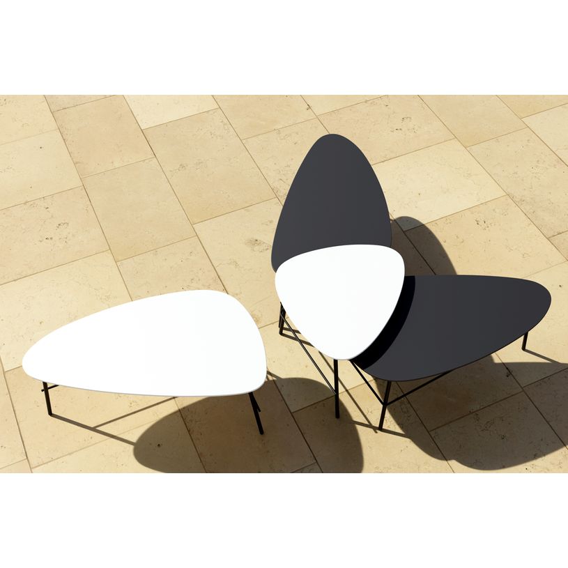 3660141226270-Table basse LAZY - L93 x P50 x H40 cm - pieds acier noir - plateau blanc-P_400001942_3-2