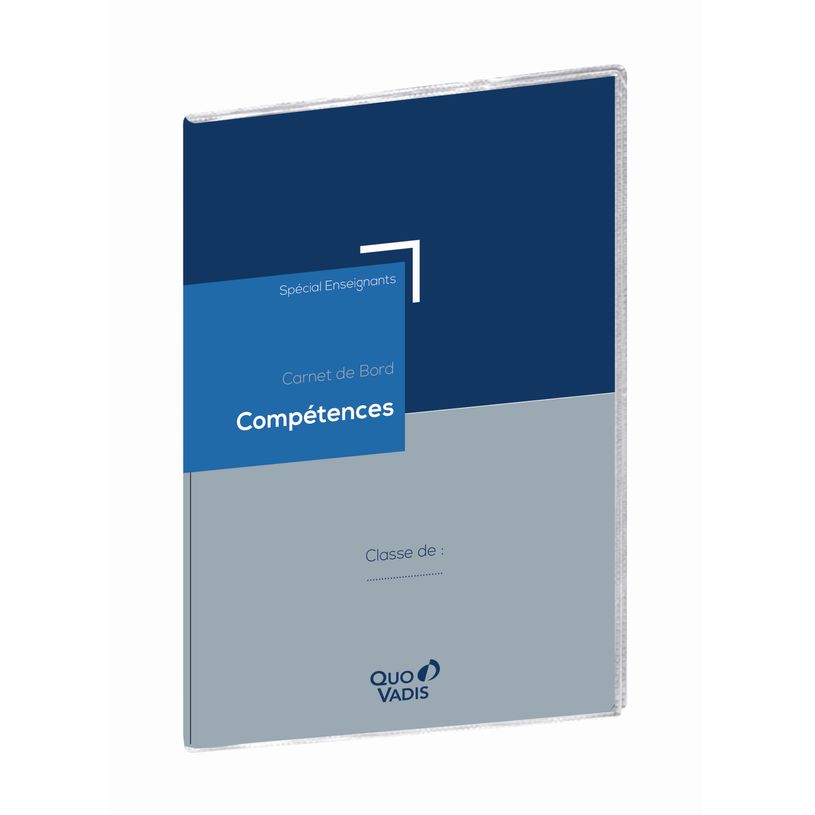 3371010446223-Quo Vadis - Agenda enseignant - 2026-2027 - Carnet de Bord - Français - Compétences - Bleu - Perpétuel - 21x29,7 cm - Papier Clairefontaine blanc - Fabri--0