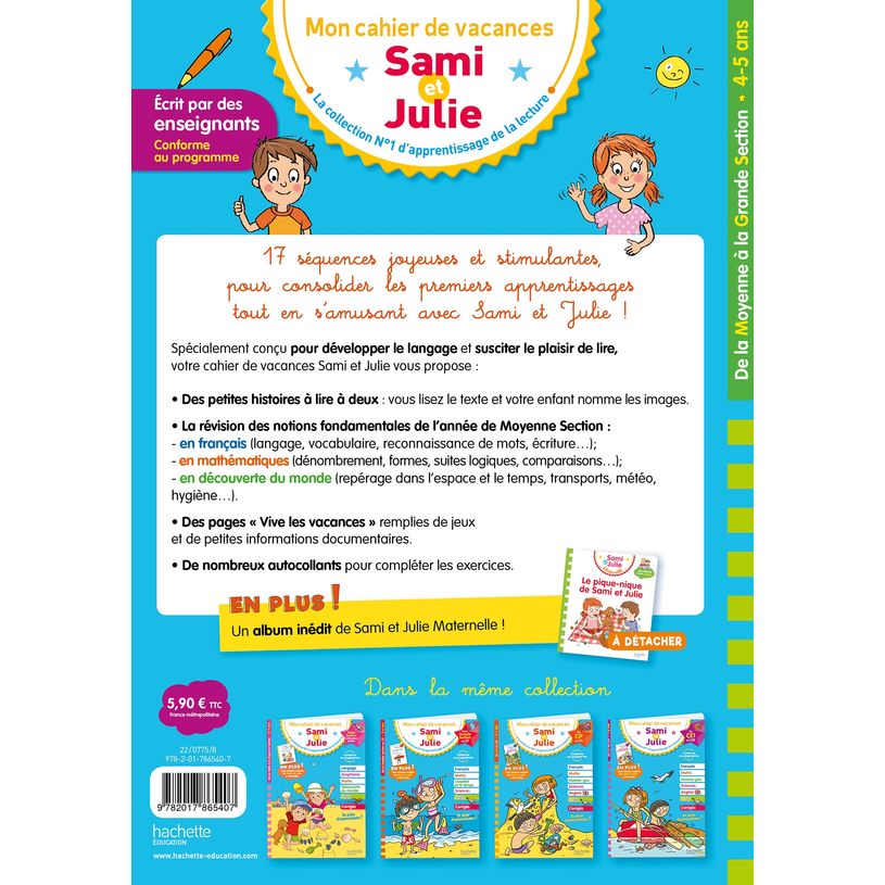9782017865407-Sami et Julie - De la Moyenne à la Grande Section - Cahier de vacances--1