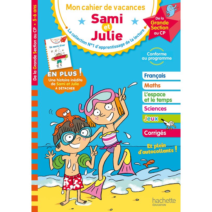 9782017016984-Sami et Julie - De la Grande Section au CP - Cahier de vacances--0