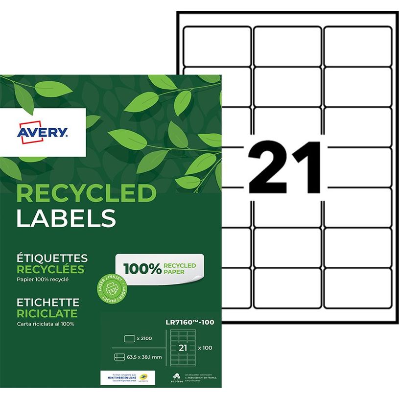 4004182055892-Avery QuickPEEL Recycled Labels - Blanc naturel - 38.1 x 63.5 mm 2100 étiquette(s) (100 feuill-P_400002009_1-0
