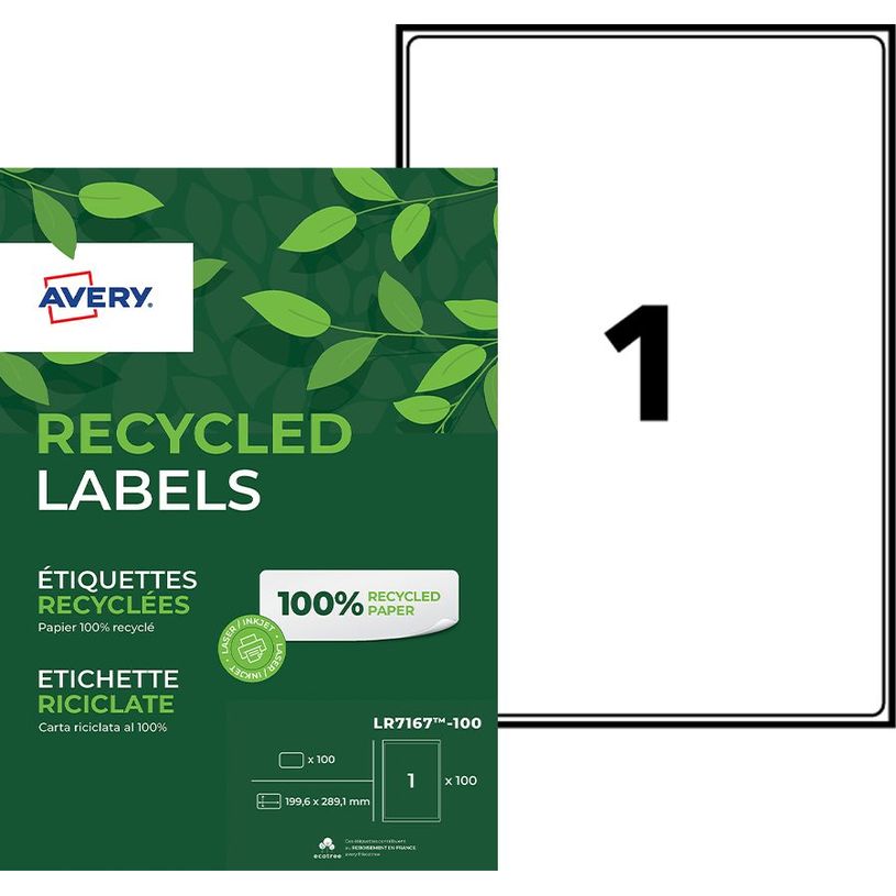 4004182055946-Avery QuickPEEL Recycled Labels LR7167 - Adhésif permanent - blanc naturel - 199.6 x 289.1 mm 100 étiquette(s) (100 feuil-P_400002019_1-0