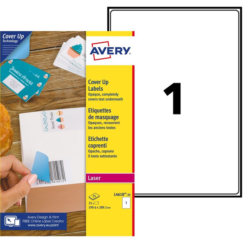 5014702139918-Avery - 25 Étiquettes de masquage blanches - 199,6 x 289,1 mm-P_400002020_4-0