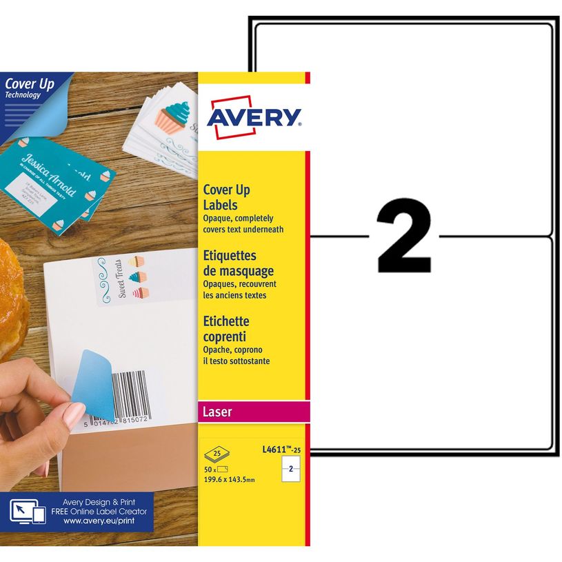 5014702139925-Avery - 50 Étiquettes de masquage blanches - 199,6 x 143,5 mm-P_400002021_4-0