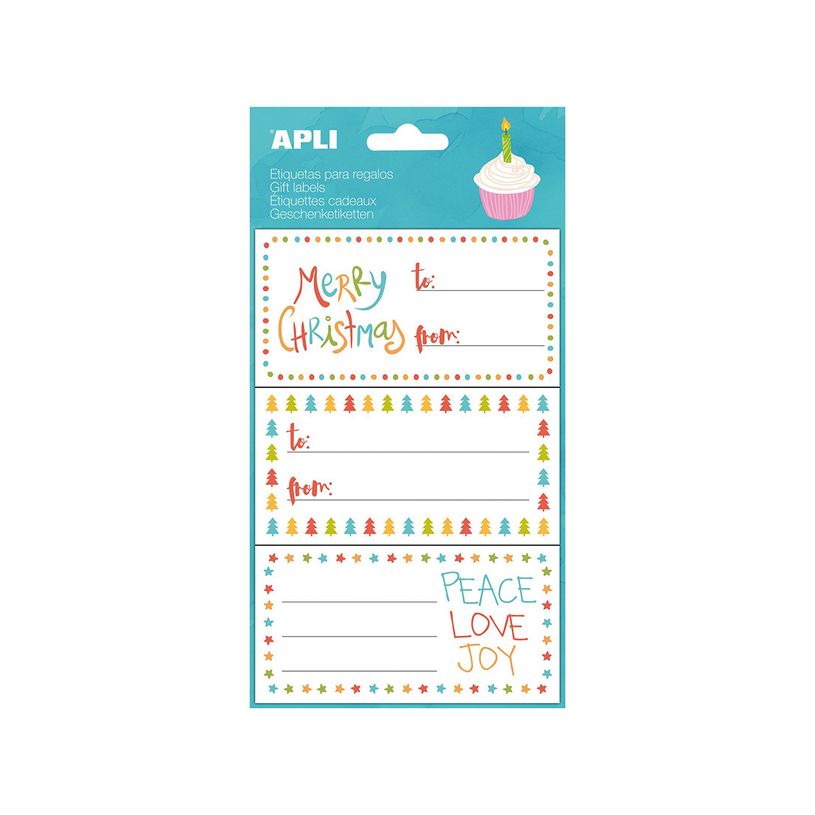 8410782144007-Apli Agipa - 9 Étiquettes cadeau Joyeux Noël - 76 x 39 mm-P_400002058_1-0