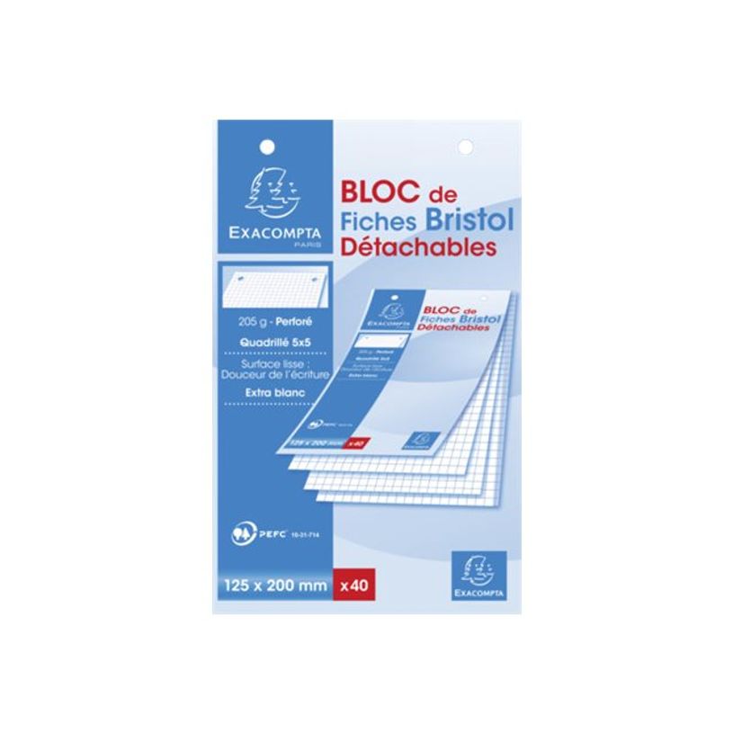0404000024002-Exacompta - Pack de 40 Fiches Bristol - 12,5 x 20 cm - petits carreaux - blanc-P_400002400_1-0