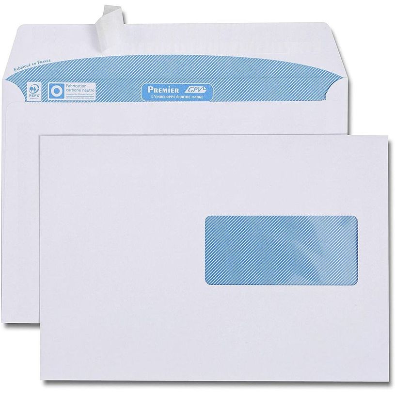 3250650033126-GPV - 200 enveloppes C5 162x229mm - 100 gr - fenêtre 45x100 mm - blanc - bande adhésive-P_400002463_2-1