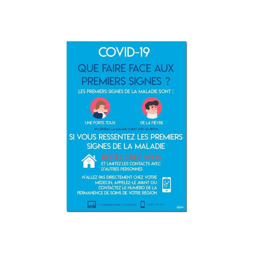 5014702142208-Avery - 2 Affiches de sécurité amovibles A3 - symptômes du COVID-P_400002487_2-0