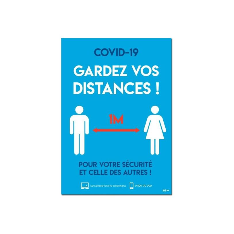 5014702142215-Avery - 2 Affiches de sécurité amovibles A4 - gardez vos distances-P_400002488_1-0