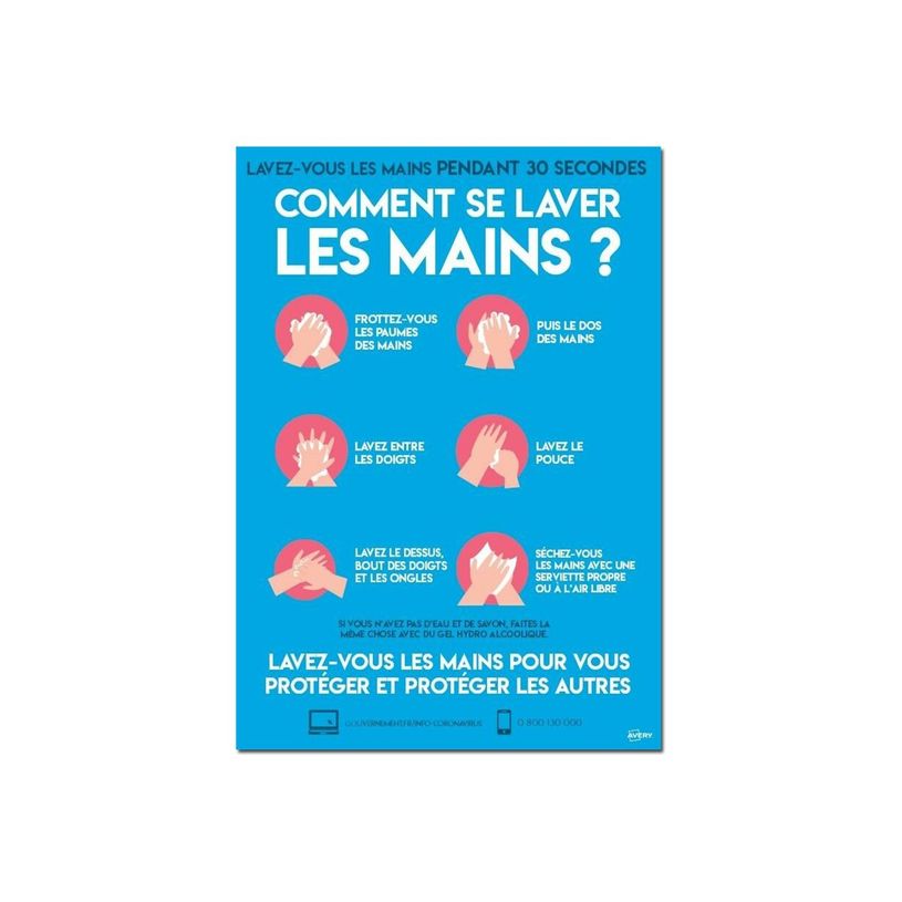 5014702142291-Avery - 2 Affiches de sécurité amovibles A4 - comment se laver les mains-P_400002496_3-0