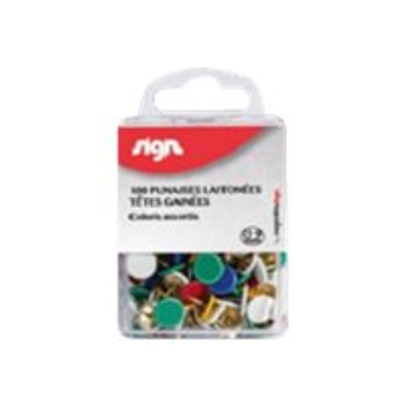3173740110890-Sign - 100 Punaises à tête capsulée - 9 mm - 6 couleurs assorties-P_400002529_1-0