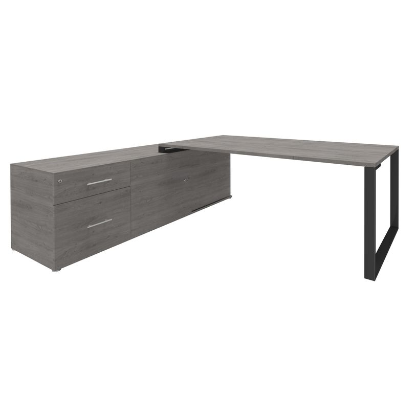 3253310171893-Bureau LOFTER Manager - L180 x P100 x H72,5 cm - console retour à gauche (tiroirs) - pieds carbone --P_400002615_1-0