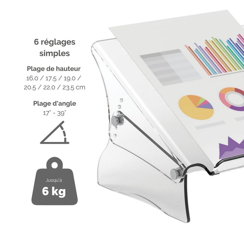0043859752720-Fellowes Clarity - Porte-documents transparent - format A3 et A4 - réglable en hauteur - -P_400002620_5-2