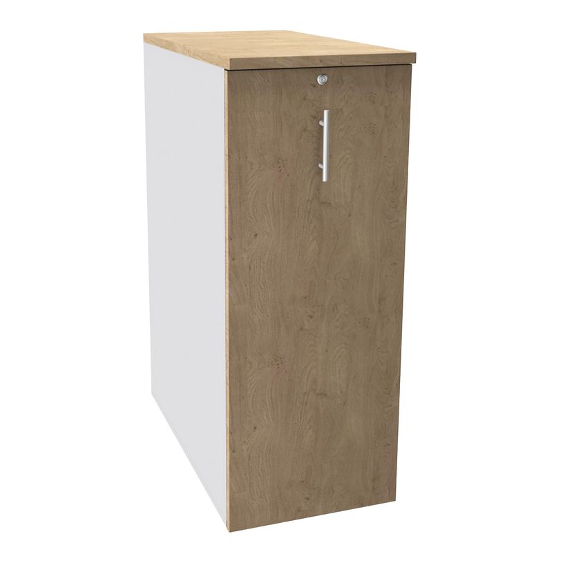 3253310170858-Caisson TOWER - L44 x H114 x P80 cm - 3 tablettes + 1 support DS réglable - structure blanc perle - dessus et -P_400002623_1-0