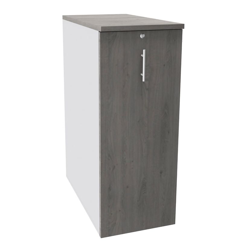 3253310170865-Caisson TOWER - L44 x H114 x P80 cm - 3 tablettes + 1 support DS réglable - structure blanc perle - dessus et-P_400002624_1-0