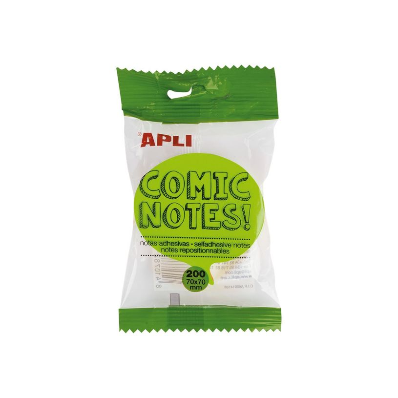 8410782162780-Apli - Notes adhésives BD 70 x 70 mm - bloc de 200 feuilles couleurs vives-P_400002778_1-0