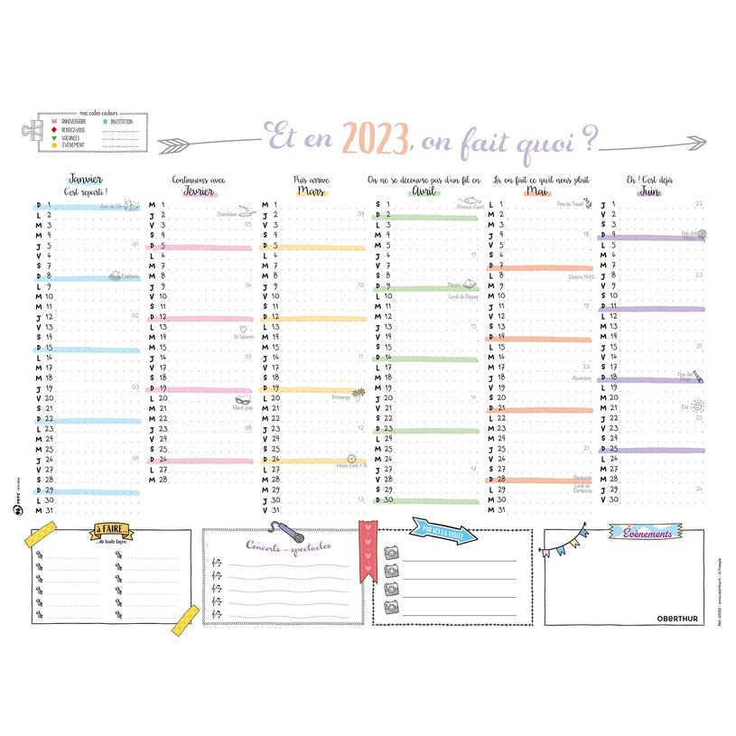 3664447125695-Oberthur Bullet - Calendrier 6 mois par face - 40,5 x 52 cm-P_400002785_1-0