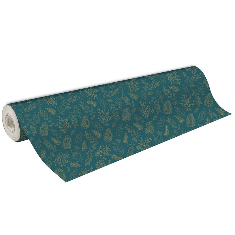 3329682020593-Clairefontaine Excellia - Papier cadeau - 70 cm x 50 m - 80 g/m² - motif feuillage or-P_400002791_1-0