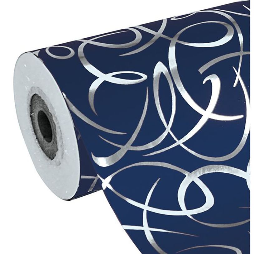 3329682119532-Clairefontaine Premium - Papier cadeau - 70 cm x 50 m - 80 g/m² - arabesques argent fond -P_400002792_1-0
