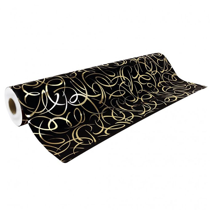3329682119549-Clairefontaine Premium - Papier cadeau - 70 cm x 50 m - 80 g/m² - arabesque or fond noir-P_400002793_1-0