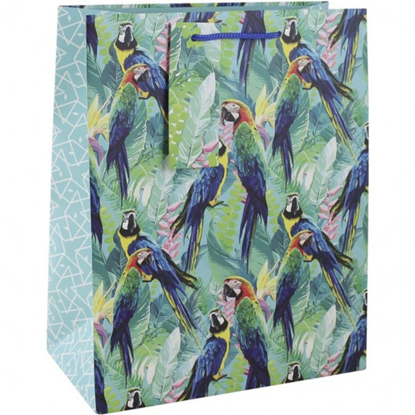 5033601585237-Clairefontaine Eurowrap - Sac cadeau - 26,5 cm x 14 cm x 33 cm - Perroquets-P_400002798_1-0